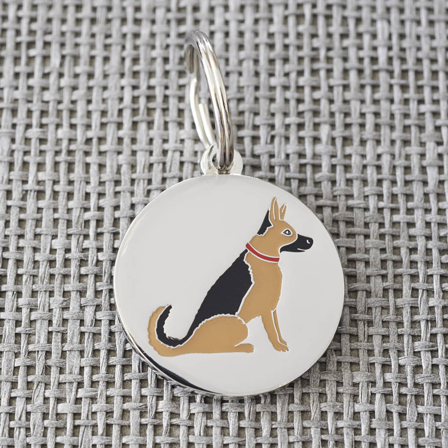 german shepherd id name tag by sweet william designs