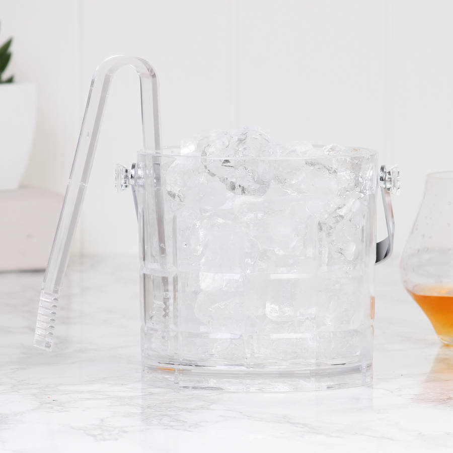 tabletop acrylic ice bucket with tongs by dibor