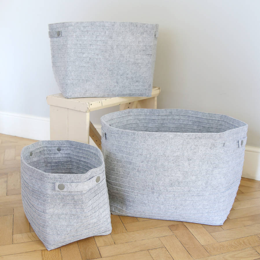 grey felt storage bags by red lilly