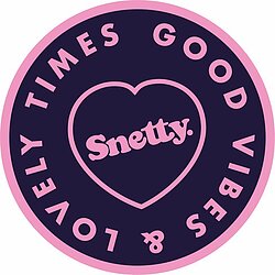 Made in Snetty logo in navy and pink 