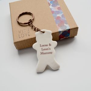 personalised teddy keyring