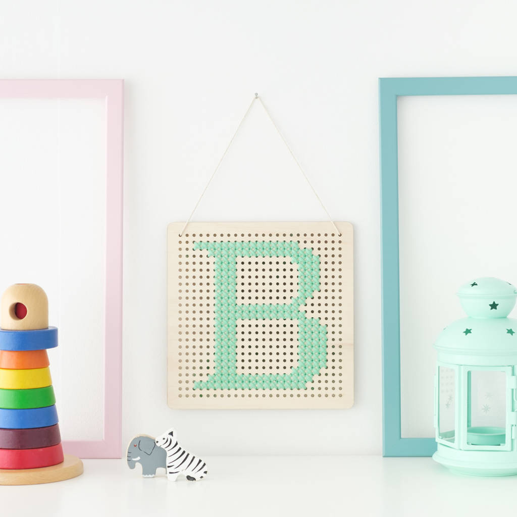 cross stitch pegboard kit by cotton clara