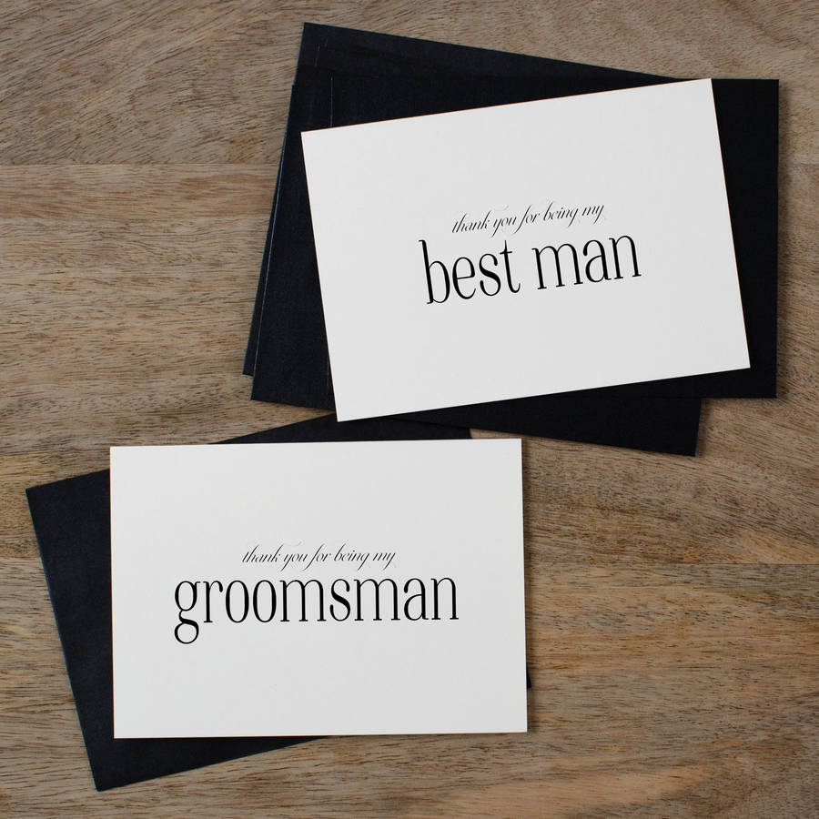 best man or usher thank you cards by kismet weddings
