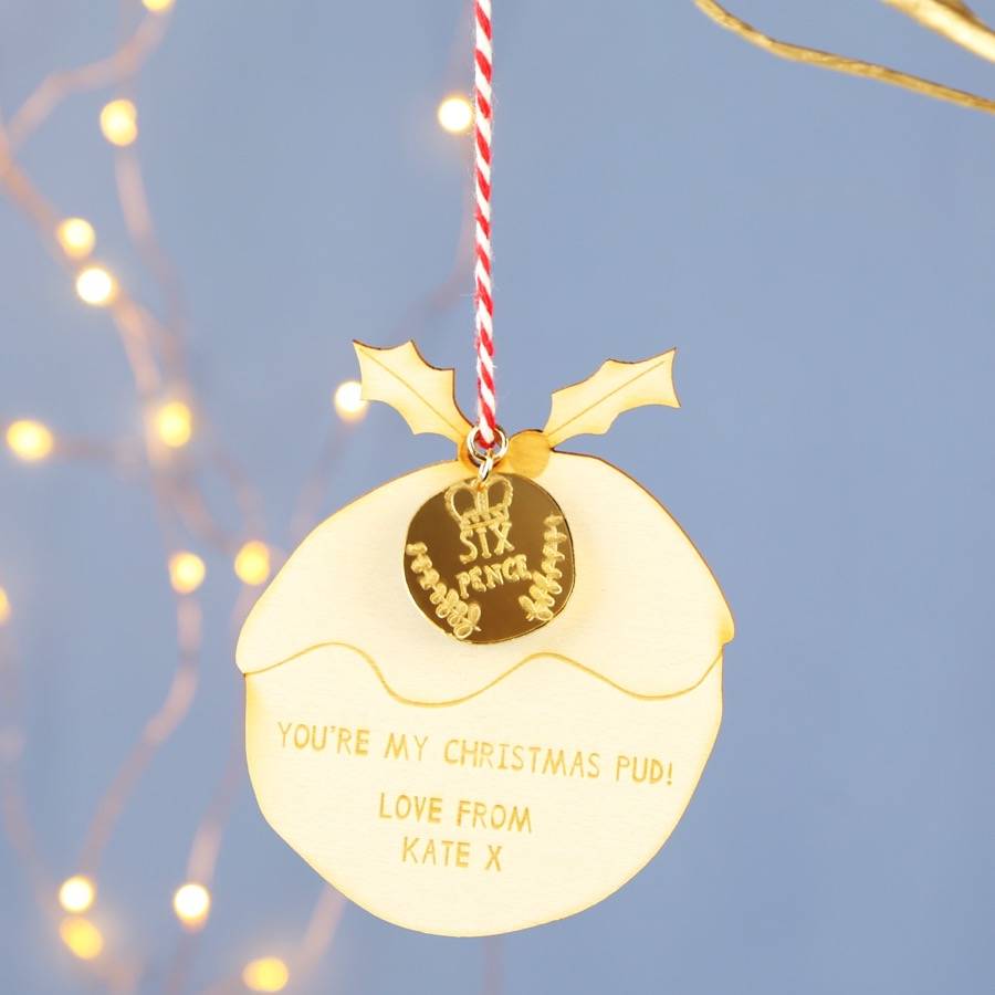 personalised wooden christmas pudding decoration by lisa personalised wooden christmas pudding decoration by lisa
