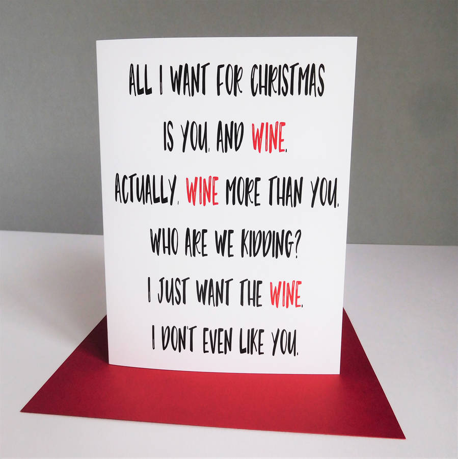 funny wine christmas card by the new witty