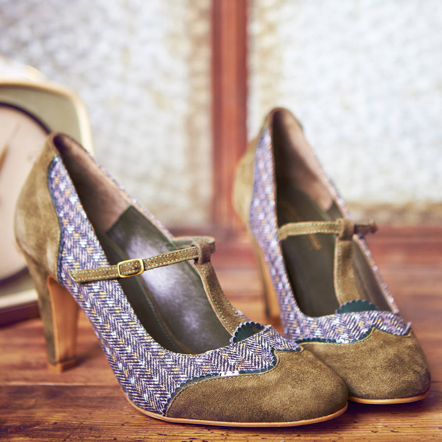 molly suede and tweed shoes by agnes & norman