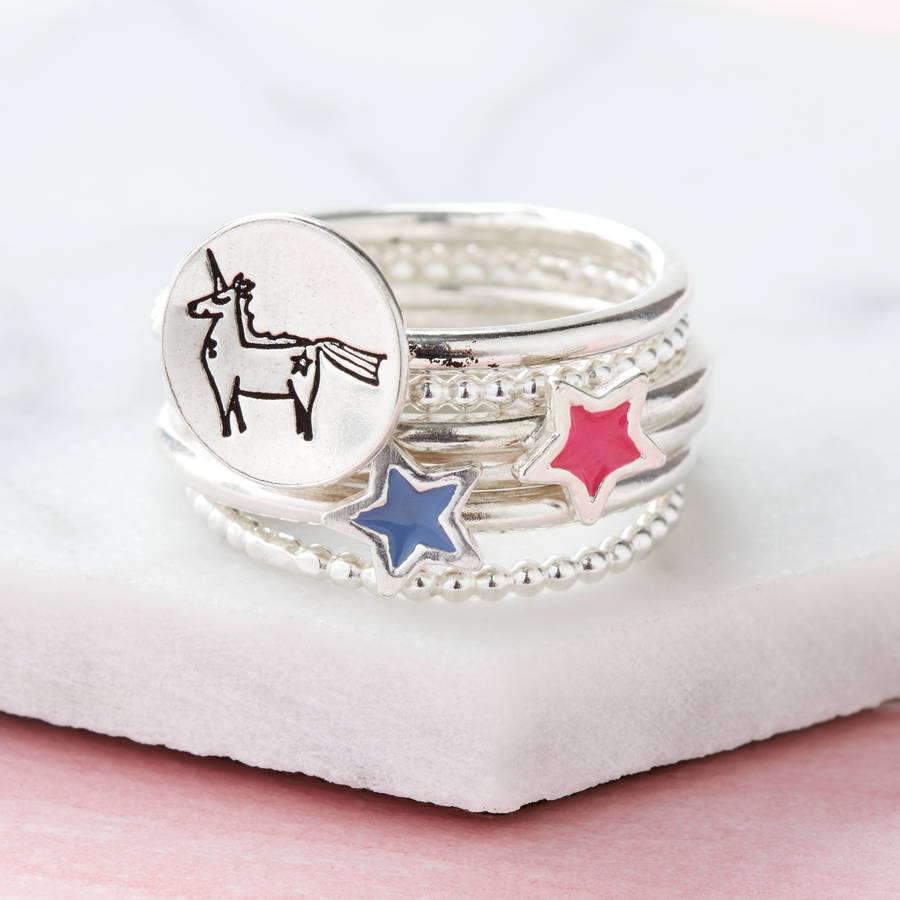 unicorn stacking ring by little silver star