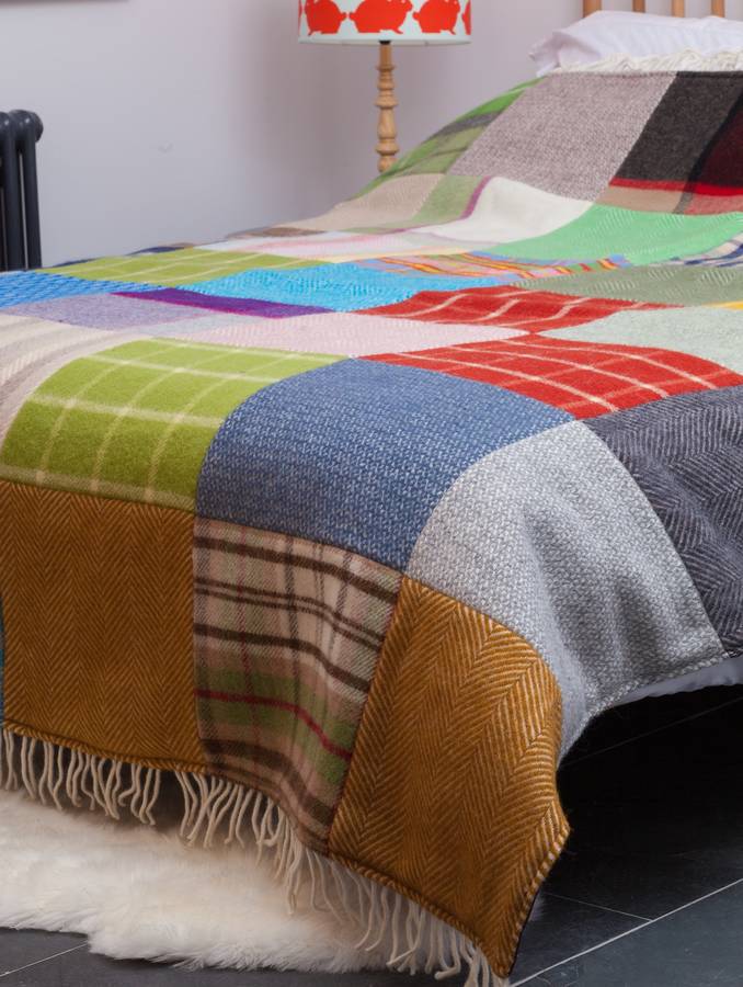 british patchwork wool blanket by atlantic blankets