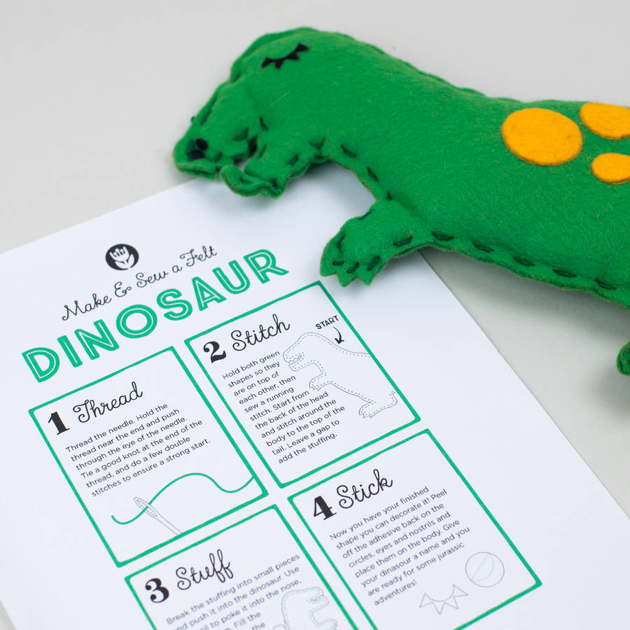 dinosaur craft sewing kit for children by laura danby