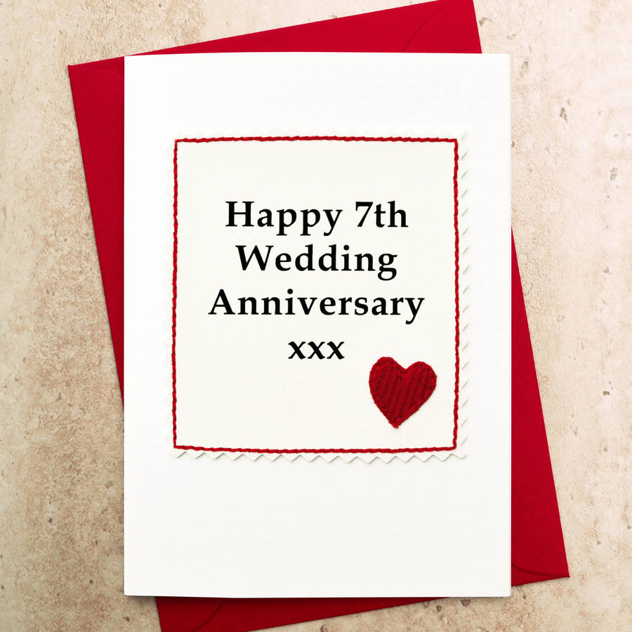 Handmade 7th Wedding Anniversary Card By Jenny Arnott Cards And Ts