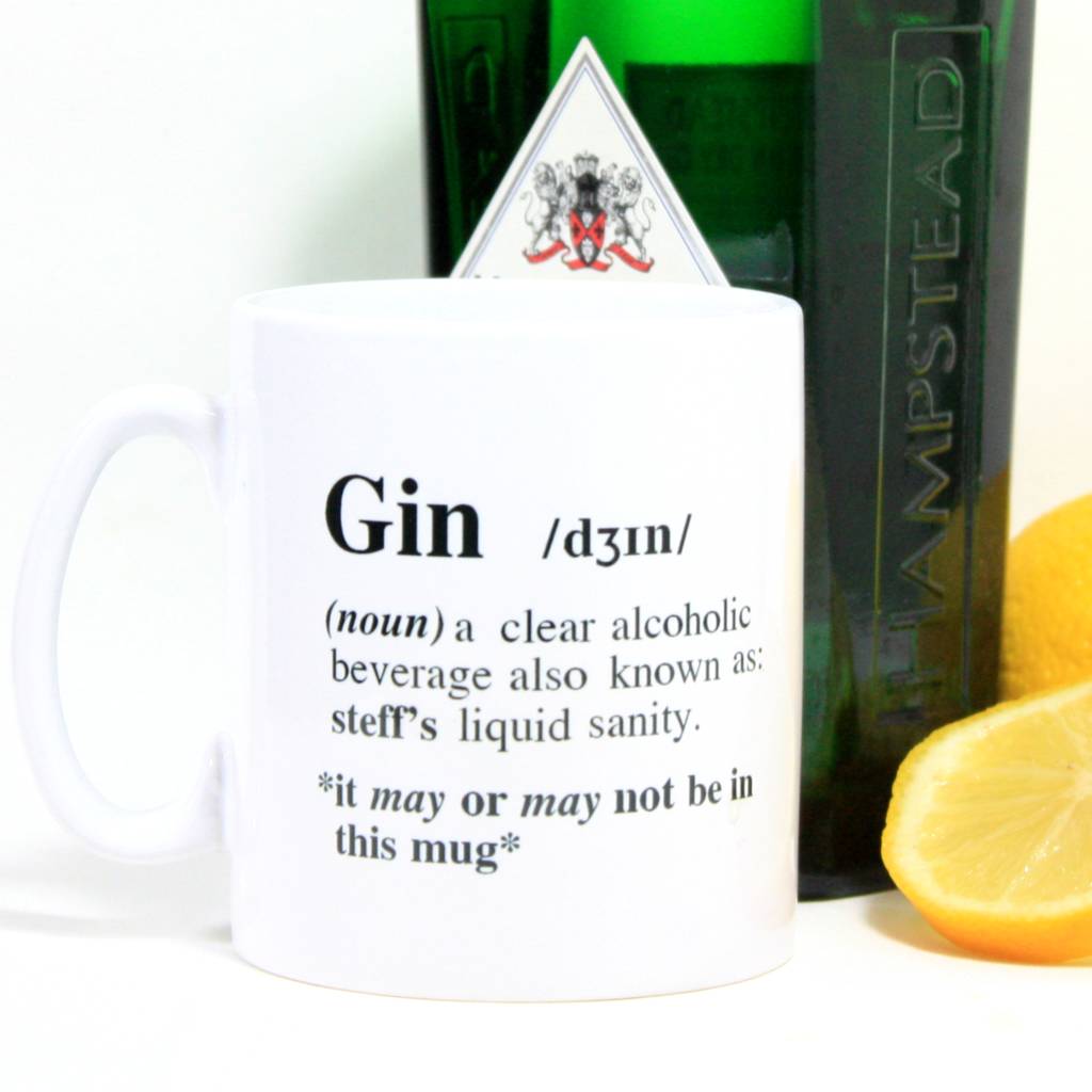 personalised 'gin' definition mug by betsy jarvis