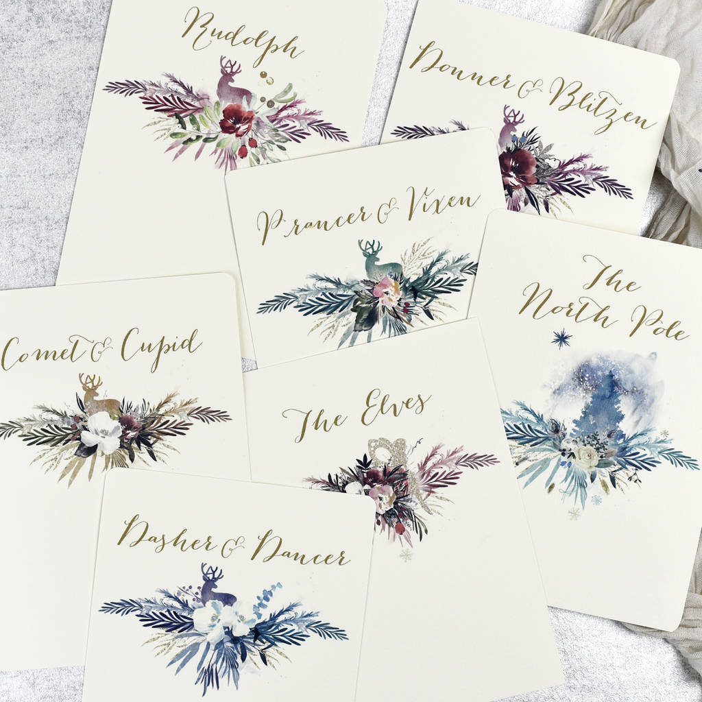 christmas wedding table names by julia eastwood | notonthehighstreet.com