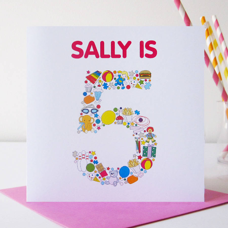 personalised child's birthday card/print by mrs l cards