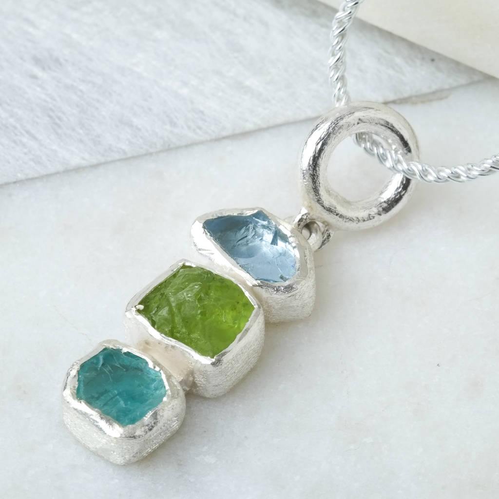 genuine aqua peridot apatite gemstone pendant by sugar mango