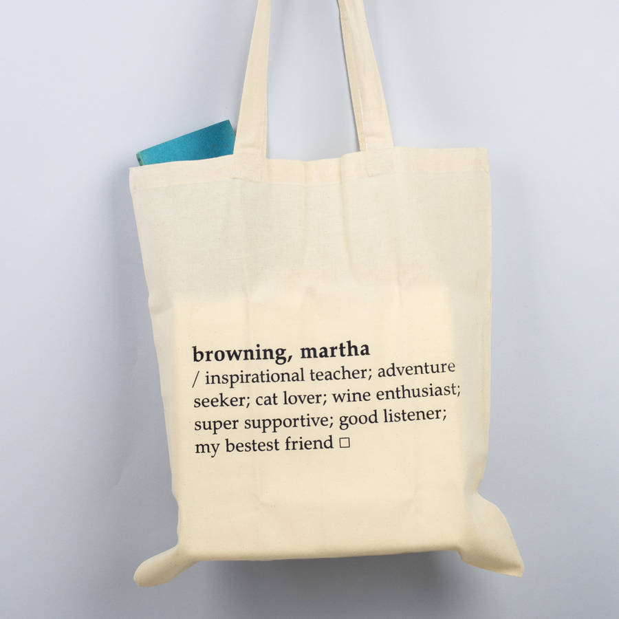 personalised dictionary definition tote bag by xoxo | 0