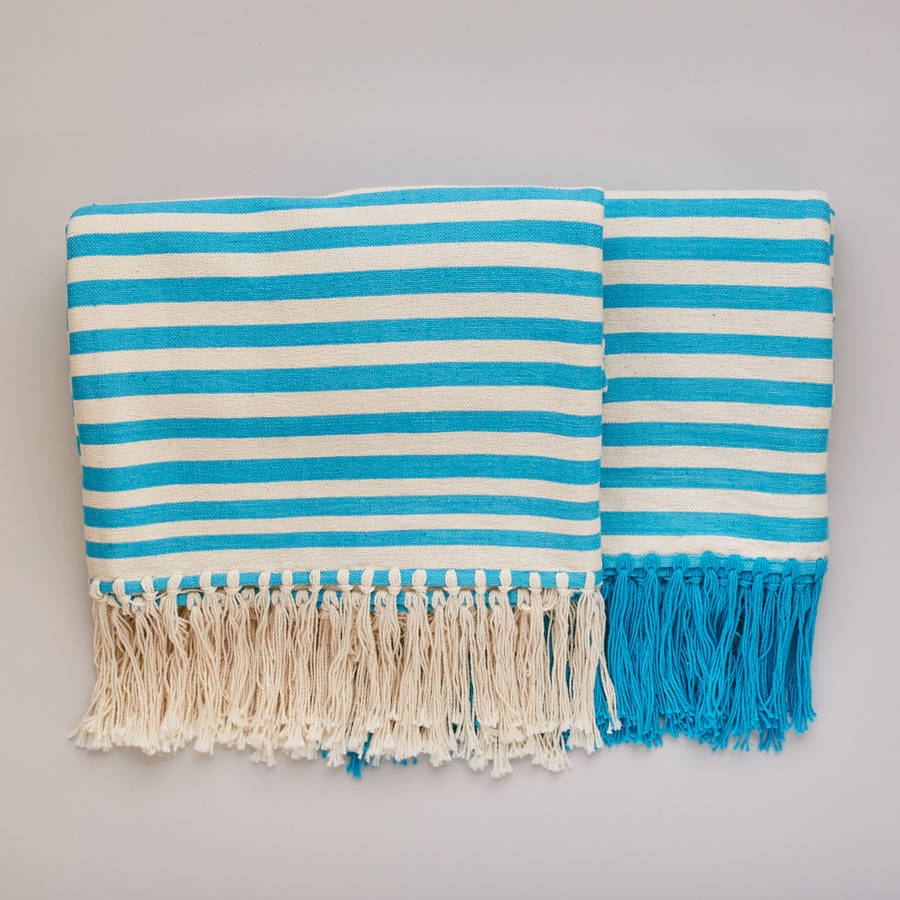 nautical stripe blanket by the elephant stamp
