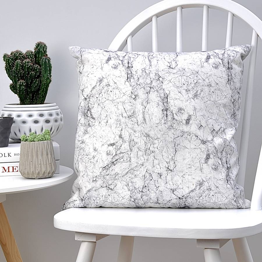 marble effect cushion by nomadic being