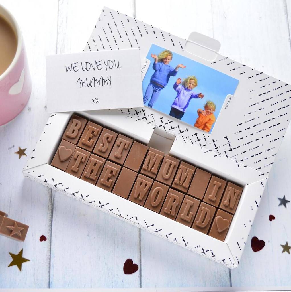 chocolate gift for mum by morse toad chocolate messaging