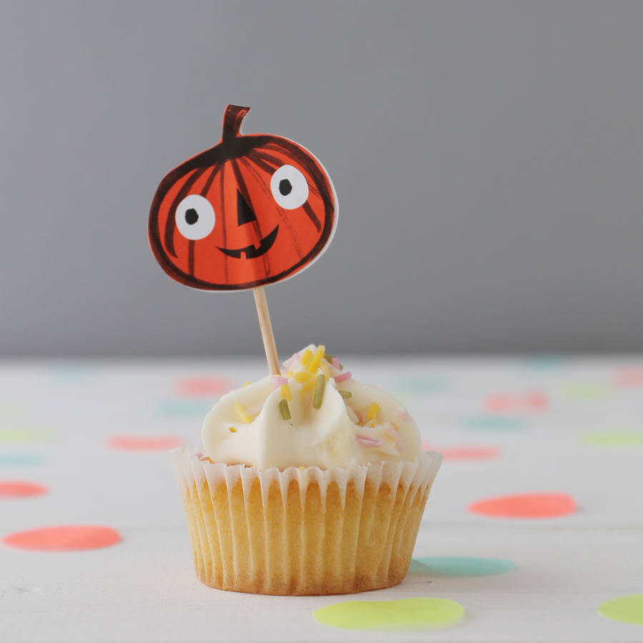 halloween spooky faces cupcake toppers by postbox party