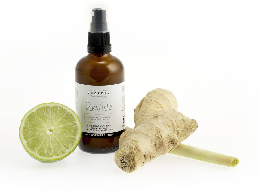 lemongrass, ginger, lime and bergamot revive mist by made by coopers
