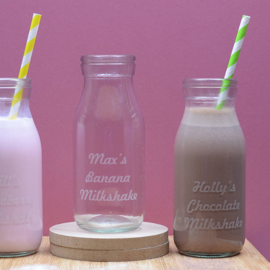 personalised milkshake bottle by chalk & cheese