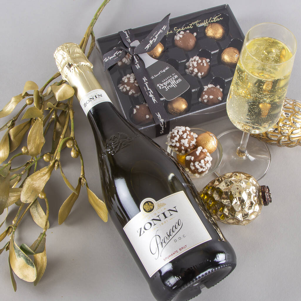 Prosecco And Chocolate Truffles Gift Set By Virginia Hayward