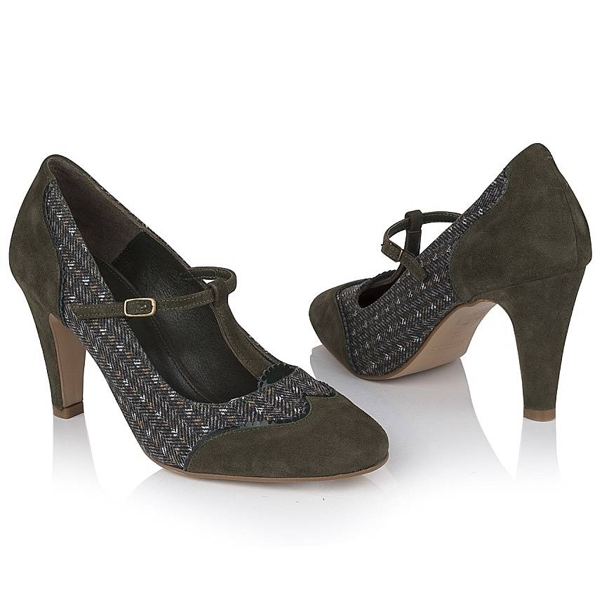 molly suede and tweed shoes by agnes & norman