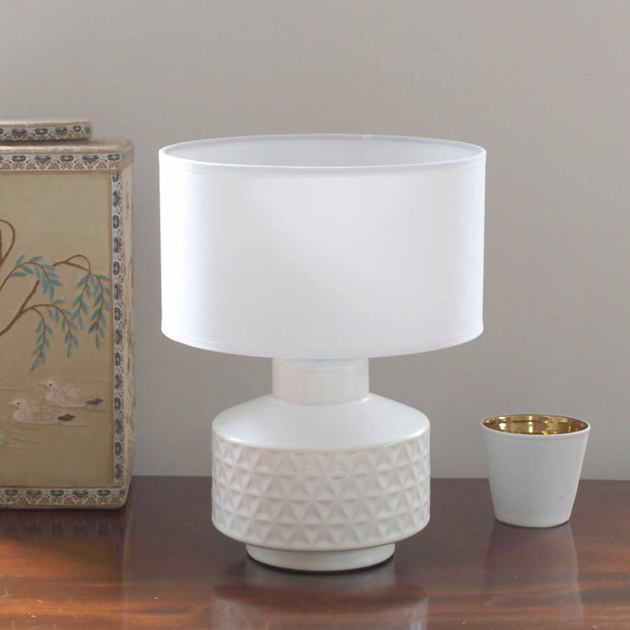 white geometric lamp by idyll home