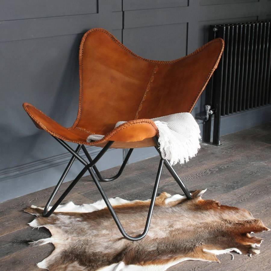 leather butterfly chair by ella james