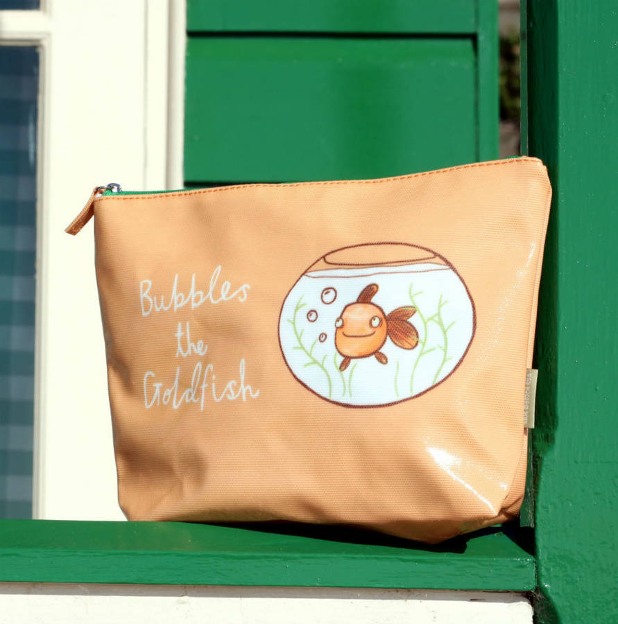 goldfish orange children's wash bag by zellie