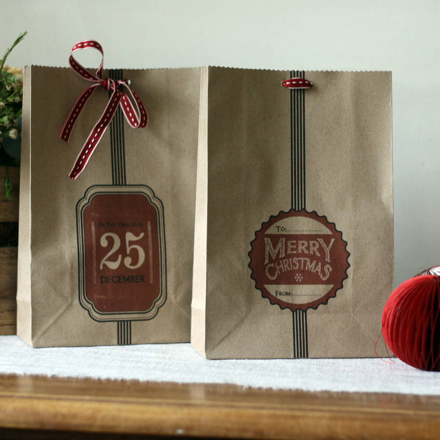 brown paper christmas gift bag by the wedding of my dreams