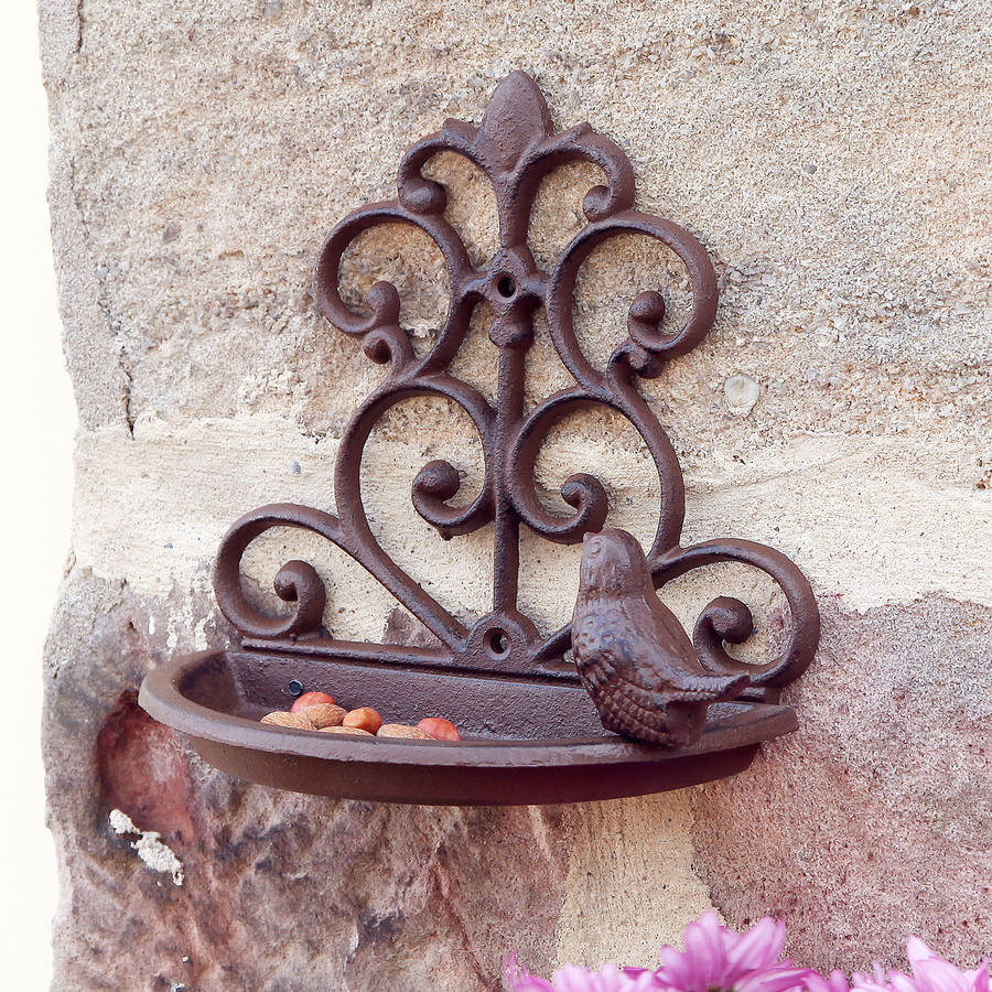 victorian style cast iron wall mounted bird feeder by dibor