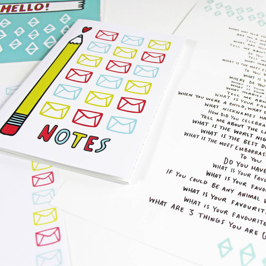 write more letters stationery set by angela chick