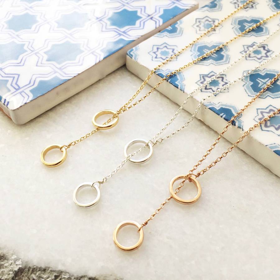 sterling silver double loop necklace by tara osborne jewellery