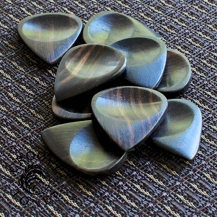 ebony guitar pick / plectrum collection by timber tones