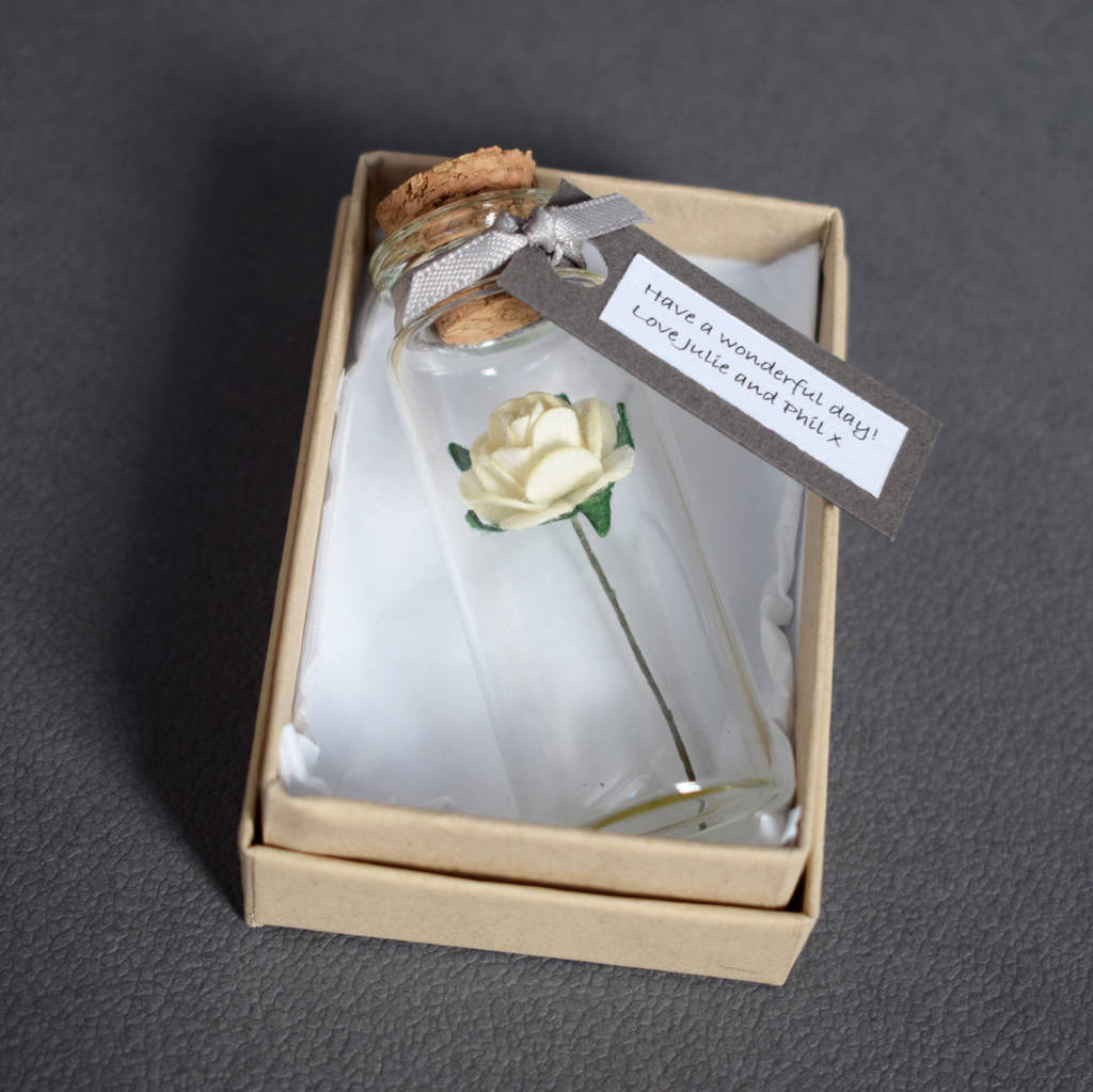 miniature personalised paper tea rose gift by made in words