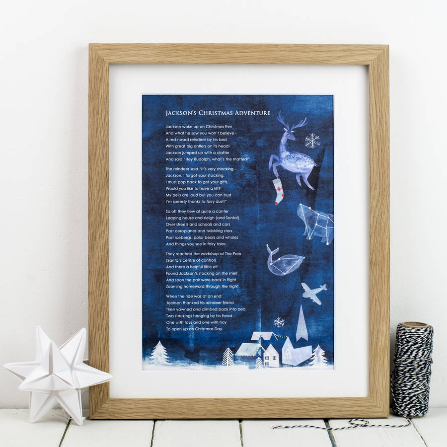 personalised child&#039;s christmas story poem print by bespoke verse | notonthehighstreet.com