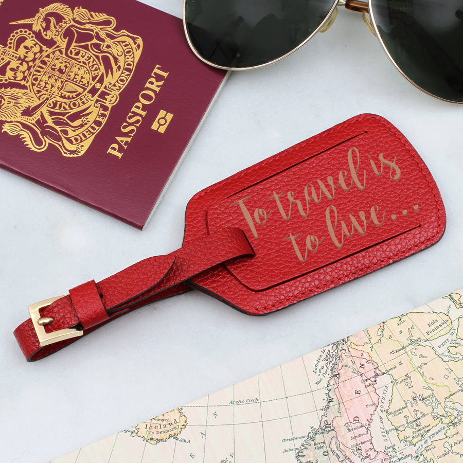 personalised luxury leather luggage tag by hurleyburley