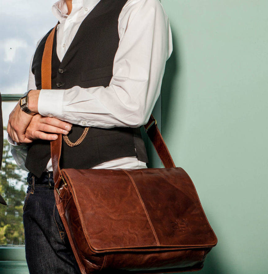 men&#39;s luxury leather messenger bag by twenty8 leather | 0