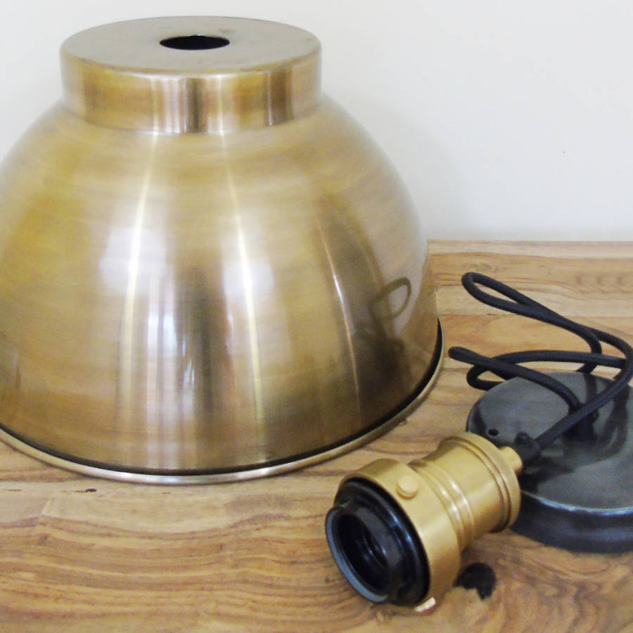 industrial brass dome light by the den & now