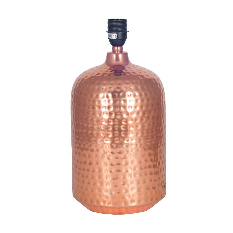 Copper Table Lamp Stand Copper Hammered Pot Table Lamp Base ...