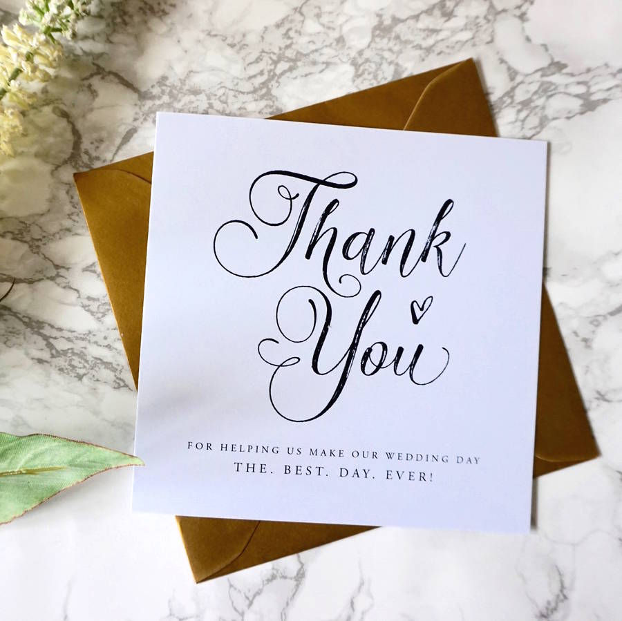 thank you wedding card by sweet pea sunday