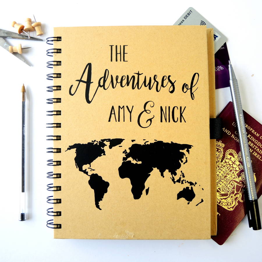 personalised world map travel journal by the alphabet gift personalised world map travel journal by the alphabet gift
