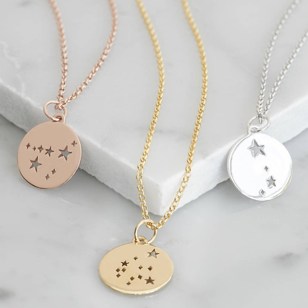 Constellation Star Sign Necklace Silver Gold Or Rose By Muru Talisman