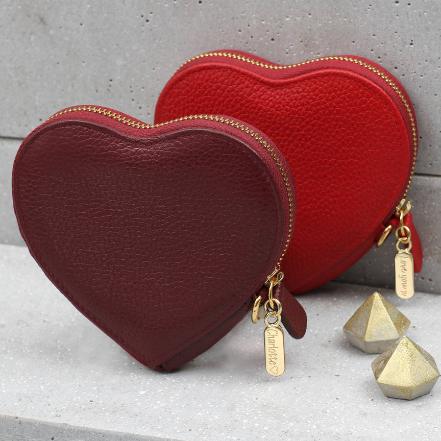 personalised luxury leather heart purse by hurleyburley | 0