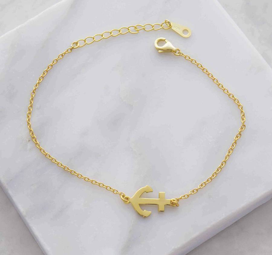 anchor charm bracelet by dainty edge jewellery