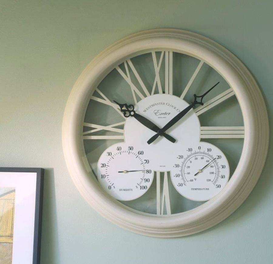 wall clock thermometer and humidity measure by garden selections