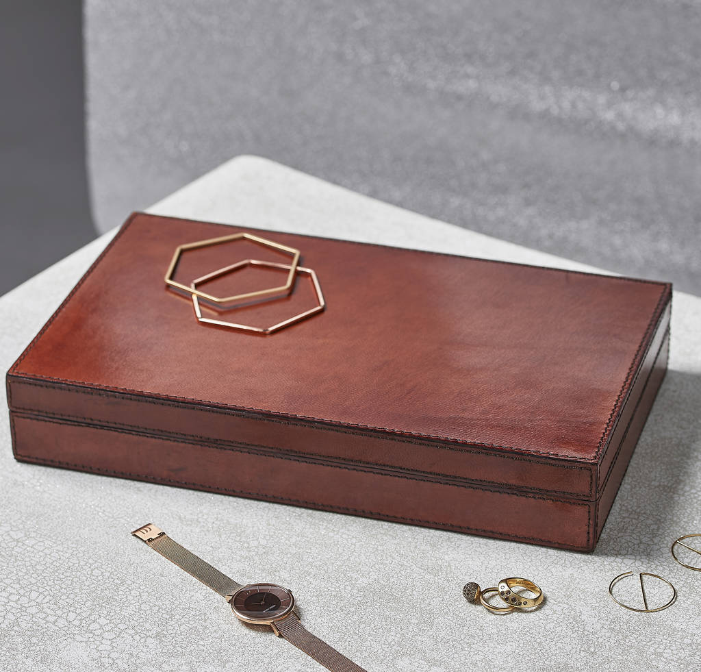 Personalised Ladies Slim Leather Jewellery Box By Ginger Rose