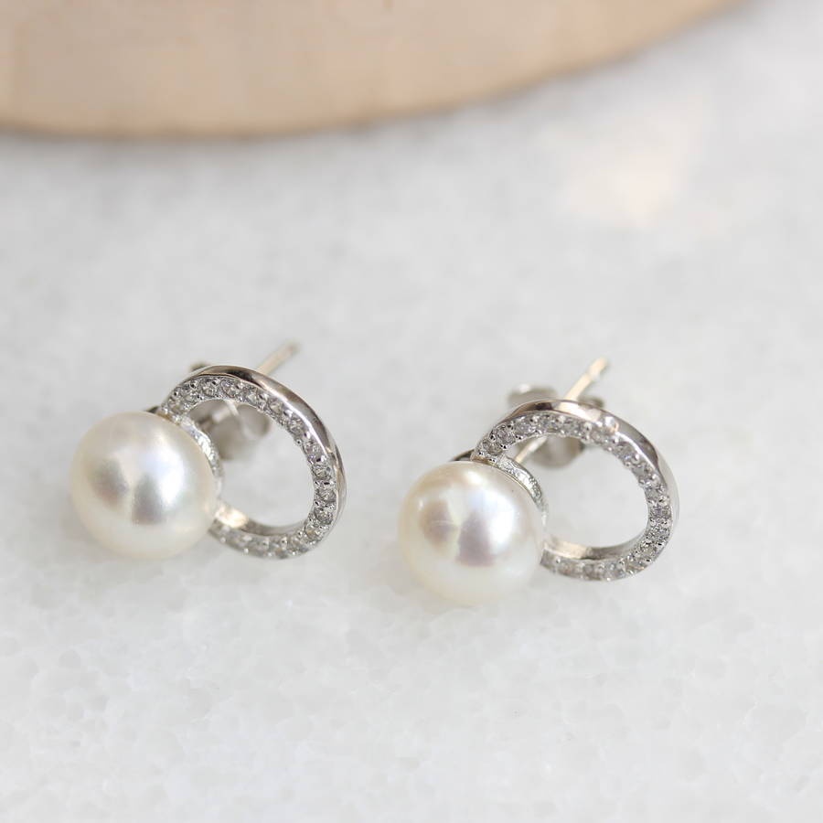 pearl hoop earrings by molly & pearl