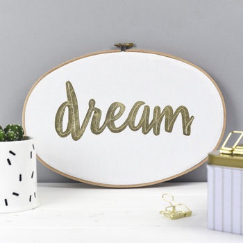 dream embroidery hoop artwork by rachel  george  notonthehighstreetcom